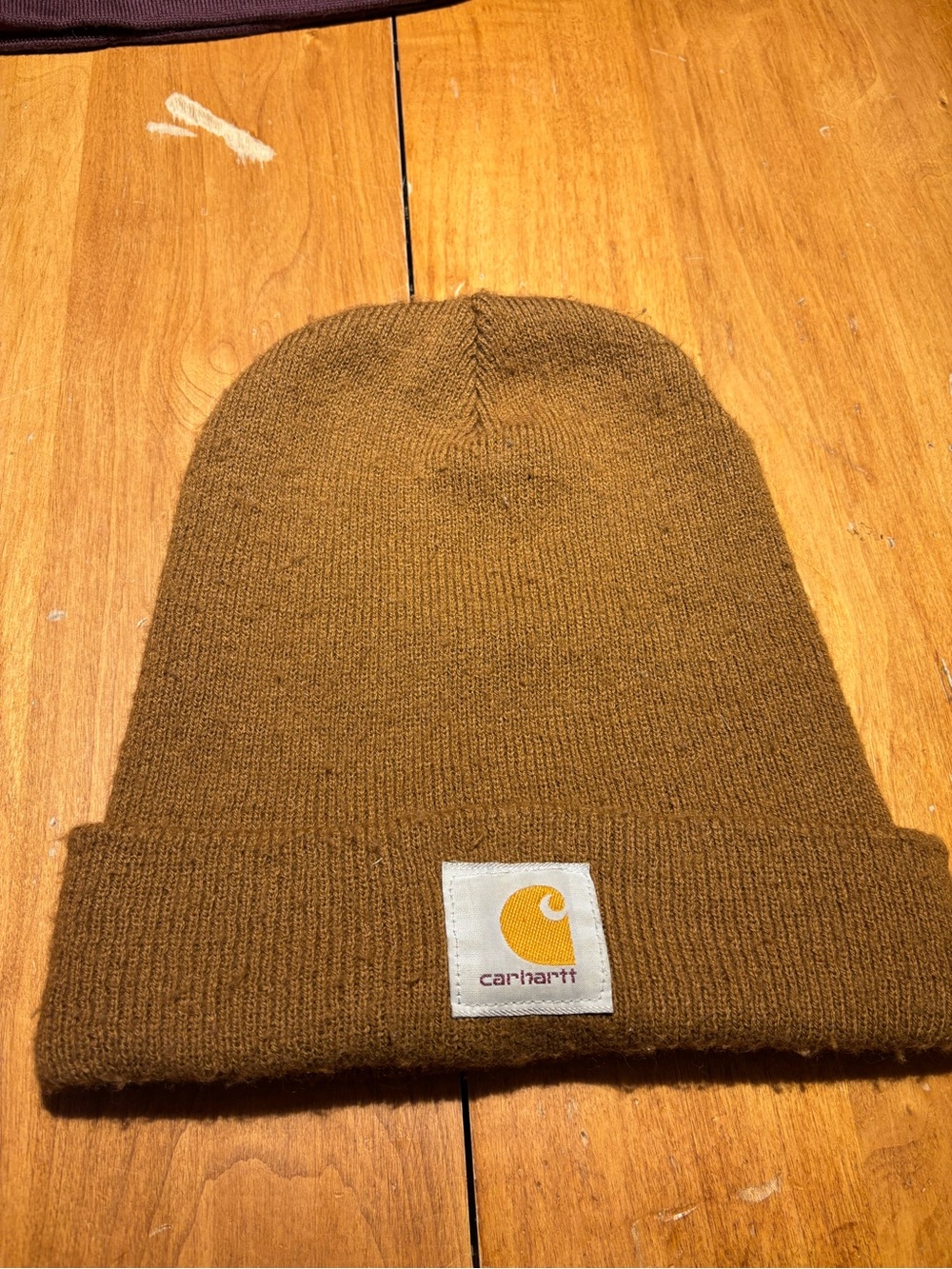 Carhartt Knit Cuffed Beanie - Carhartt Brown with Gold Logo